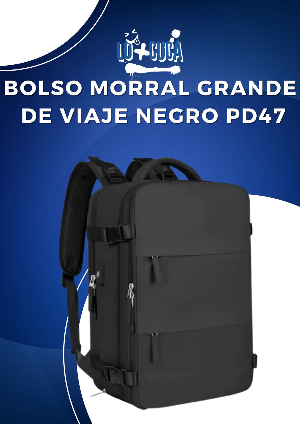 Bolso Morral Grande De Viaje Negro