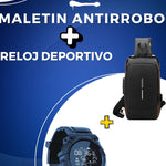 mochila antirrobo + reloj deportivo